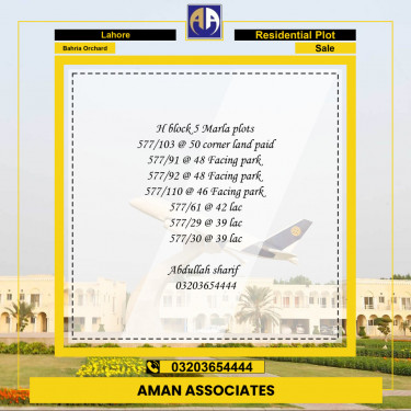 Residential Plot for Sale in Bahria Orchard, Lahore - (BP-97239)