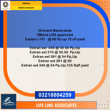 Residential Plot for Sale in Bahria Orchard, Lahore - (BP-97248)