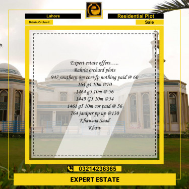 Residential Plot for Sale in Bahria Orchard, Lahore - (BP-97250)