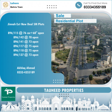 Residential Plot for Sale in Bahria Town, Lahore - (BP-97266)