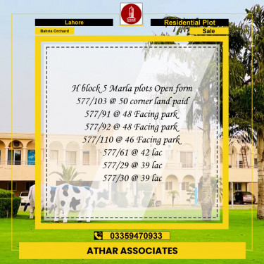 Residential Plot for Sale in Bahria Orchard, Lahore - (BP-97267)