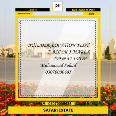 Residential Plot for Sale in Bahria Orchard, Lahore - (BP-97302)