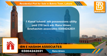 Residential Plot for Sale in Bahria Town, Lahore - (BP-97305)