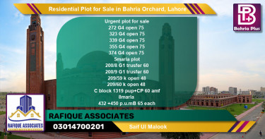 Residential Plot for Sale in Phase 4 - G4 Block -  Bahria Orchard, Lahore - (BP-97320)