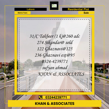 Residential Plot for Sale in Bahria Town, Lahore - (BP-97330)