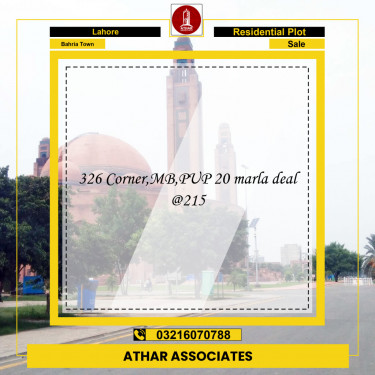 Residential Plot for Sale in Bahria Town, Lahore - (BP-97346)