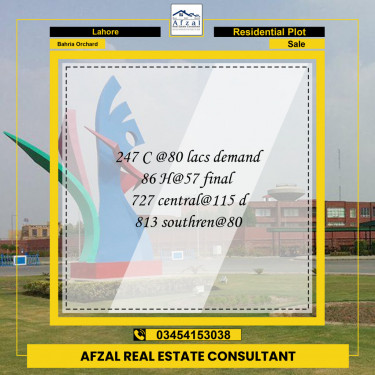 Residential Plot for Sale in Bahria Orchard, Lahore - (BP-97366)