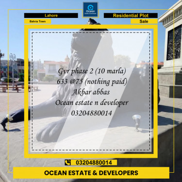 Residential Plot for Sale in Bahria Town, Lahore - (BP-97390)