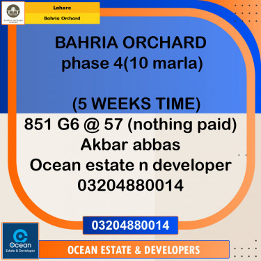 Residential Plot for Sale in Bahria Orchard, Lahore - (BP-97391)