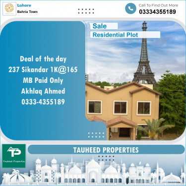 Residential Plot for Sale in Bahria Town, Lahore - (BP-97439)