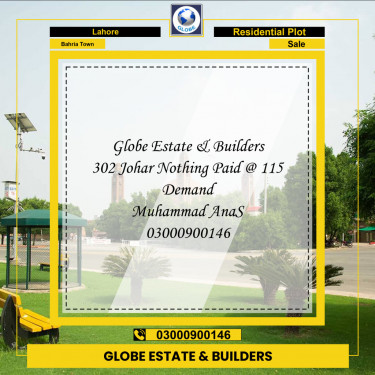 Residential Plot for Sale in Bahria Town, Lahore - (BP-97452)