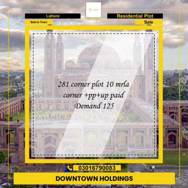 Residential Plot for Sale in Bahria Town, Lahore - (BP-97465)