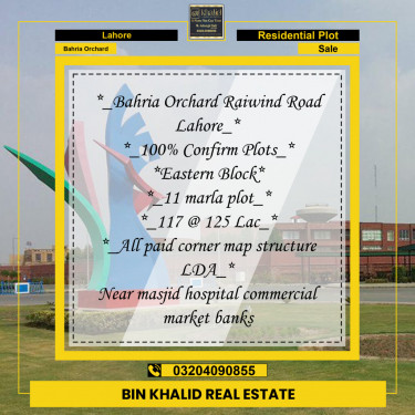 Residential Plot for Sale in Bahria Orchard, Lahore - (BP-97489)