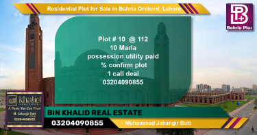 Residential Plot for Sale in Bahria Orchard, Lahore - (BP-97493)