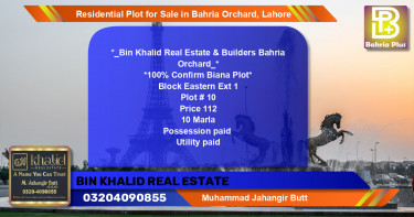 Residential Plot for Sale in Bahria Orchard, Lahore - (BP-97498)