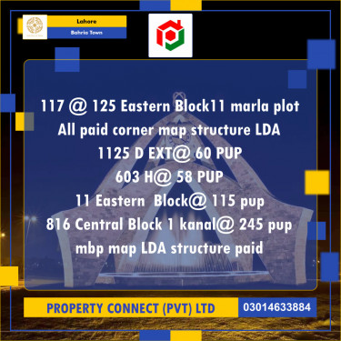 Residential Plot for Sale in Bahria Town, Lahore - (BP-97668)