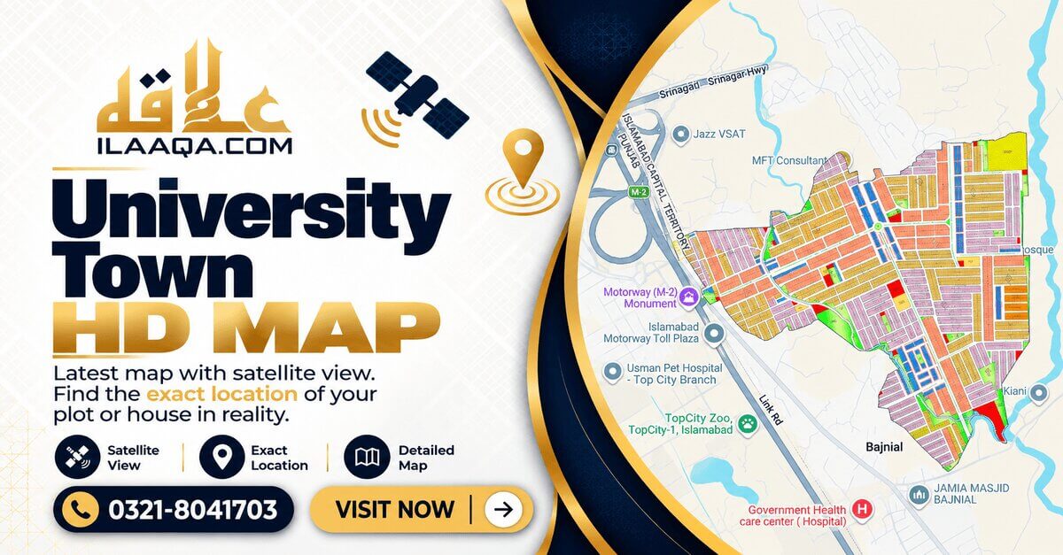 University Town Islamabad map