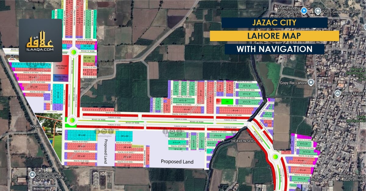 Jazac City Lahore map