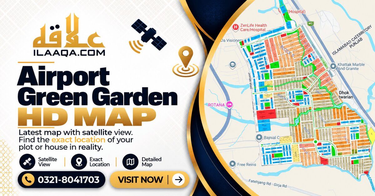 Airport Green Garden Islamabad map