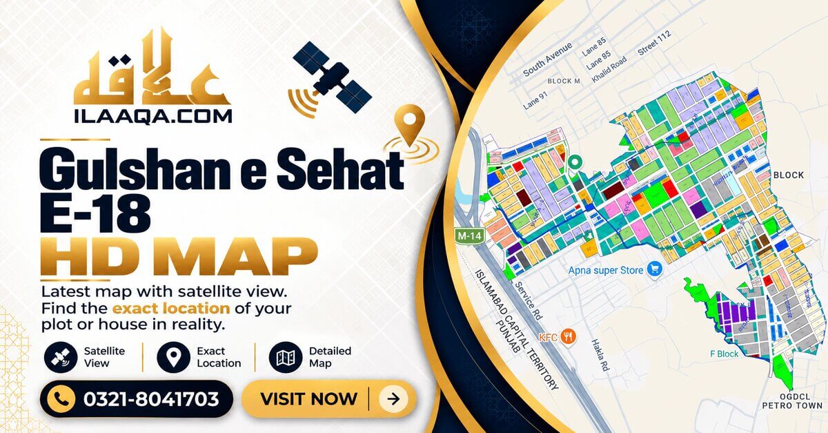 Gulshan e Sehat E-18 Islamabad map